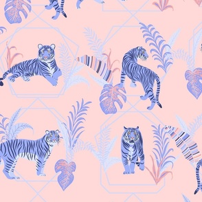 Tigers on Pink (large scale)