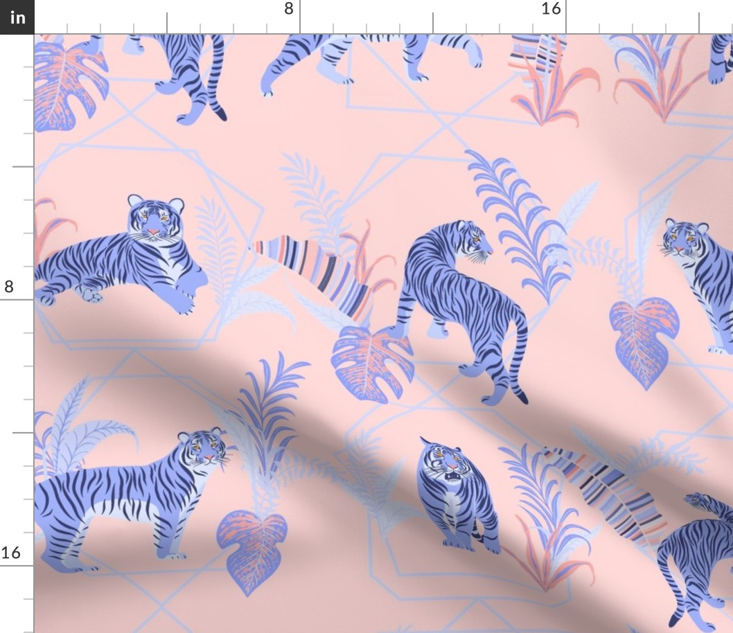 Tigers on Pink (large scale)