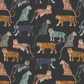 Natisha tiger tiger - charcoal multicolour