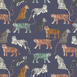 Natisha tiger tiger - dusty denim multicolour