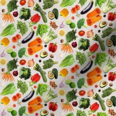 Disty delicious veggies on linen