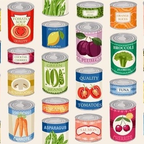 Vintage canned goods - cream