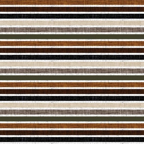 half scale stripes: olive, 13-2, mud, tawny, hickory, midnight