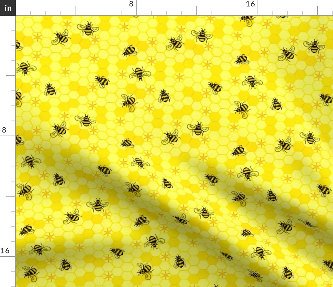 honeycomb with stars and bees