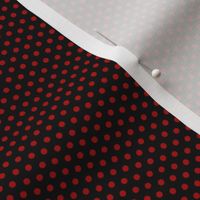 Black Linen with red linen polka dots