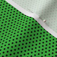 Light Green Linen with Black linen polka dots