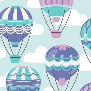 Hot Air Balloons Blue | Large Scale