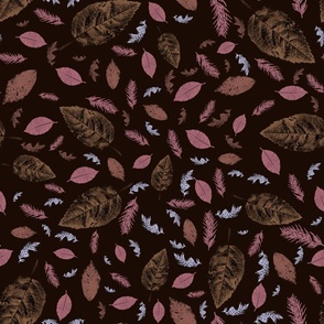 Pink and Brown Exotic Floral Pattern