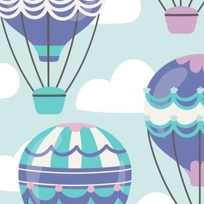 Hot Air Balloons Blue | Extra Large Scale