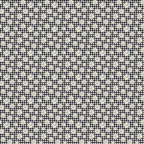 XS Scale - White Daisy Midnight Gingham