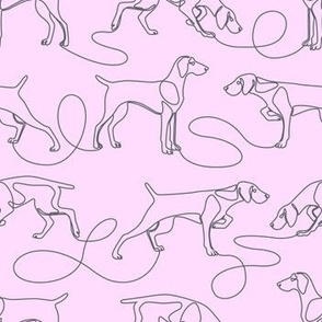 Continuous Line Weimaraners With Docked Tails (Lilac and Grey) – Medium Scale