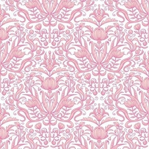 Baroque Toile on Pink / Small Scale