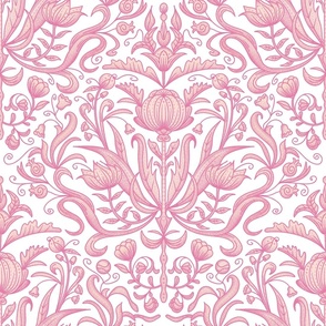 Baroque Toile on Pink / Large Scale