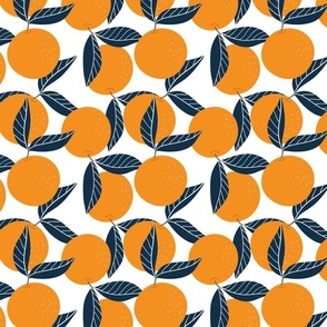 Orange + Navy Pattern