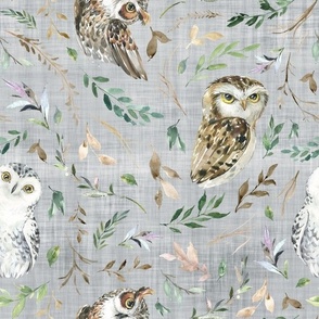 owl grey linen