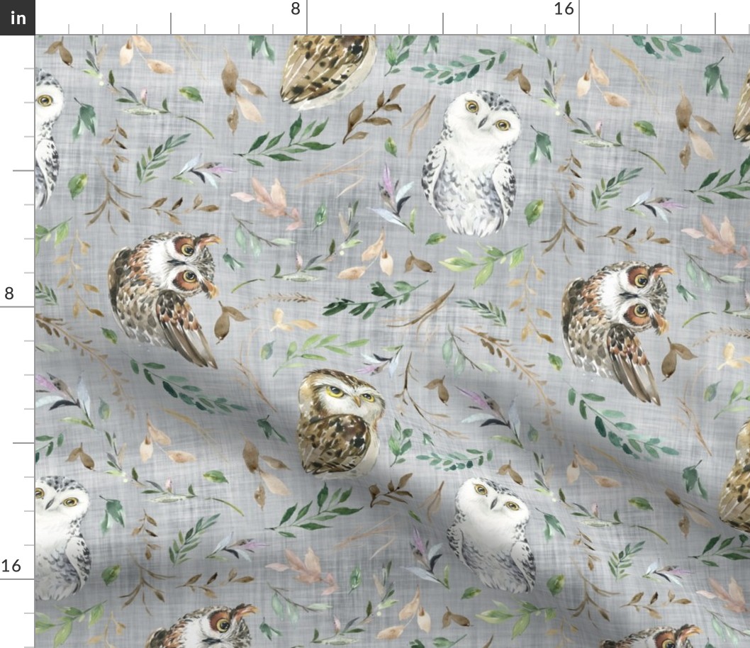 owl grey linen