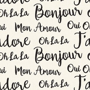 Oh La La Paris - French Text Ivory Black Regular Scale