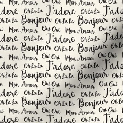 Oh La La Paris - French Text Ivory Black Small Scale