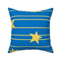 Gold stars and stripes- Large - royal blue