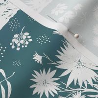Blue and White Wild Flowers Pattern