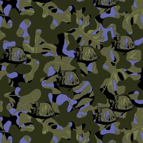 Butterfly fish camo in olive green and veri peri 2