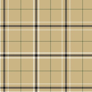 Plaid in camel, black and forest green 7b