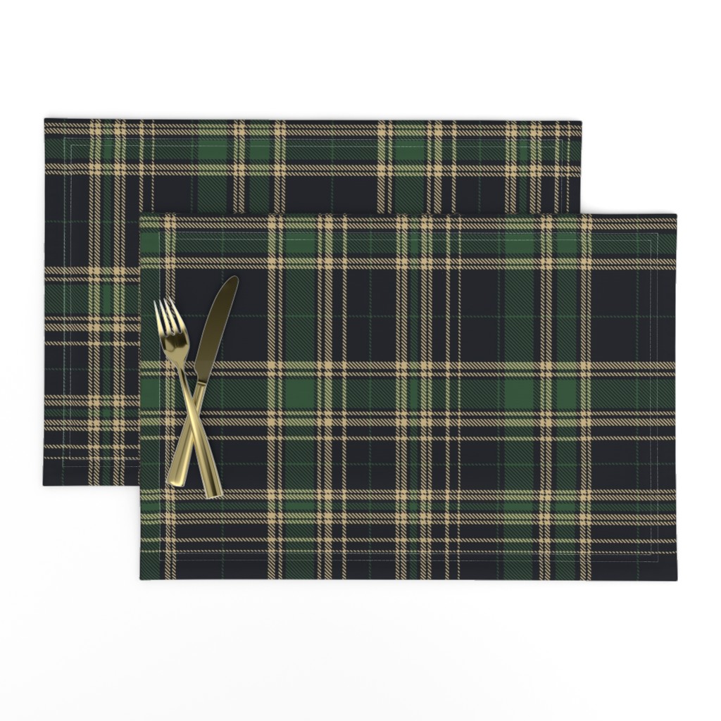 Plaid in camel, dark green and black 2a