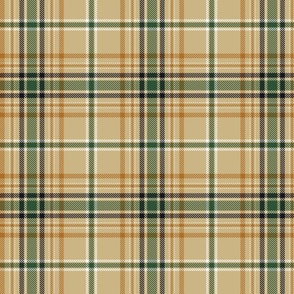 Plaid in camel, green and toffee 10a