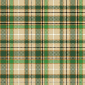 Plaid in camel, greens and toffee 6a