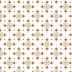 snowflake in camel and red 1