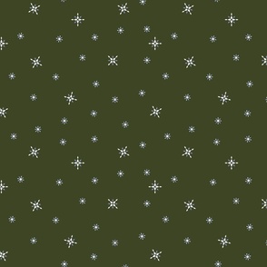 snowflakes penguin companion in dark olive green and periwinkle 1