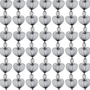Heart Pod Chain | Black &  White  (Petal Signature Cotton Solid Coordinate)
