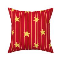 Gold stars and stripes - red