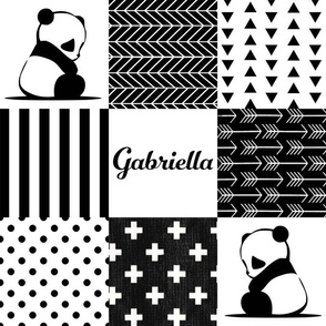 GABRIELLA Panda Patchwork | Geometric | B&W | 3x3 4.5”SQ