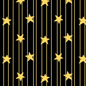 Gold stars and stripes - black