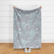 Singing, Silver Teal Floral Garden Abstract