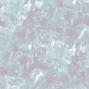 Singing, Silver Teal Floral Garden Abstract