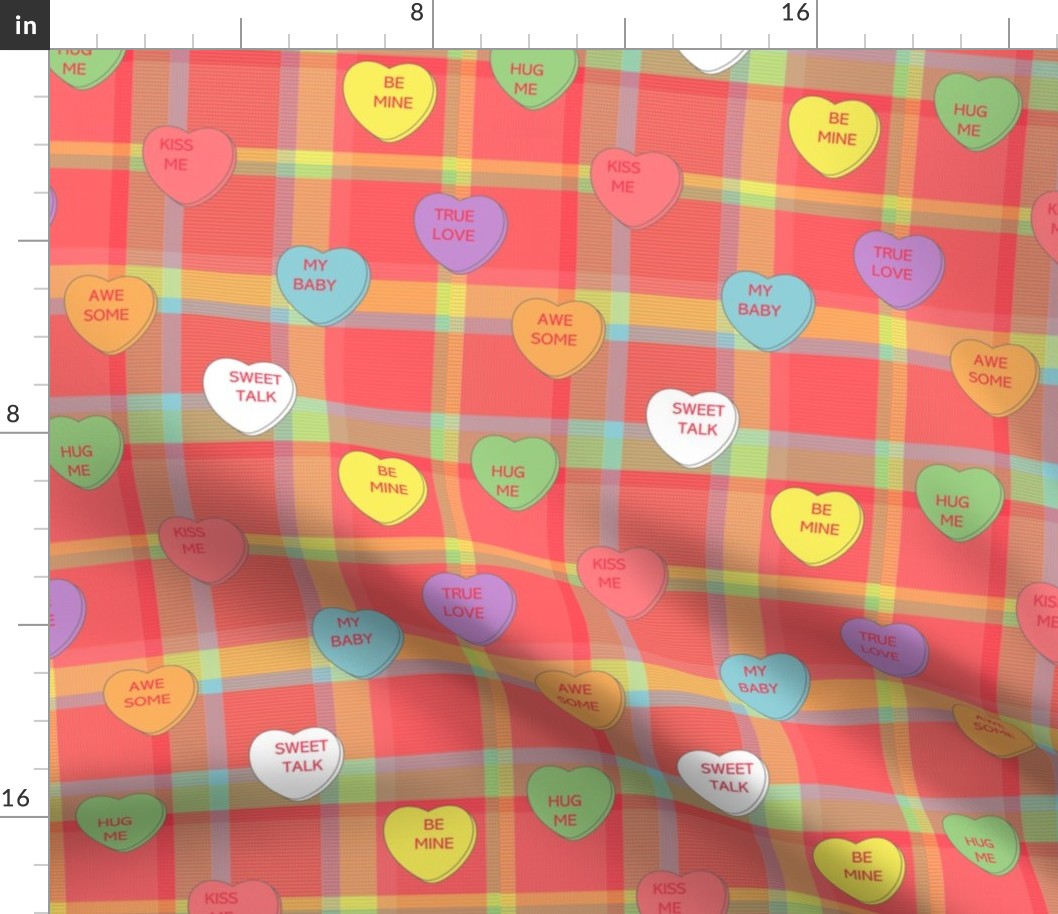 Kitsch Valentine - Plaid with Conversation Hearts