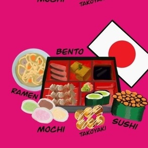Japanese Foods Hot Pink Medium