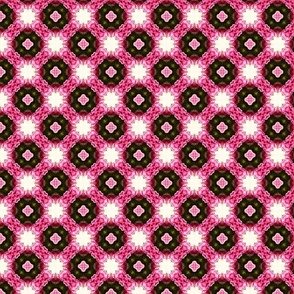 Floral Abstract in Pink, Dark Brown & White Small
