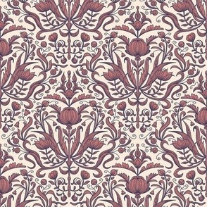 Baroque Toile on Dark Pink / Small Scale