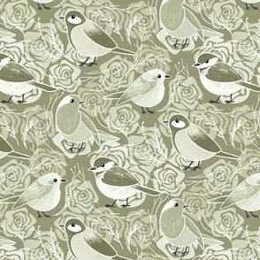 Little Bird Botanical - olive tree green - large 