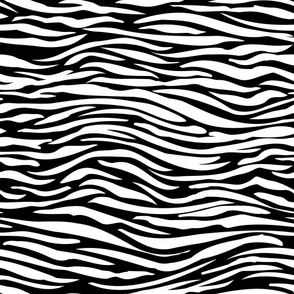 Tiger Stripes - White on Black - 24" Repeat