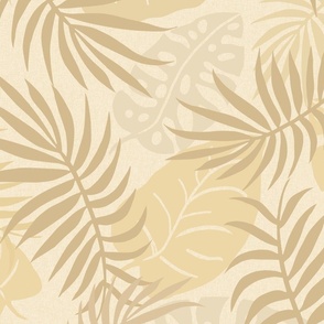 Jumbo-Jungle Palm Fronds-golden tan