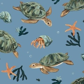 Sea turtles (blue)