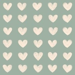 Hearts In Teal 6x6