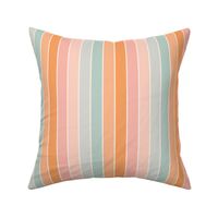 Boho Stripes 6x6 Vertical Stripes Striped Pink, Peachy And Baby Blue