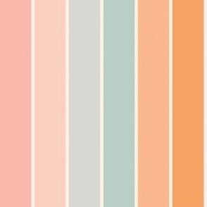 Boho Stripes 6x6 | Striped Pink, Peachy And Baby Blue