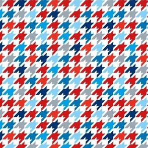 Parisienne houndstooth french classic fashion houndstooth checkered tartan posh texture crimson houndstooth neutral usa traditional american flag colors blue red