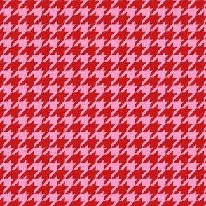 Parisienne houndstooth french classic fashion houndstooth checkered tartan posh texture crimson houndstooth for valentines day pink red girls